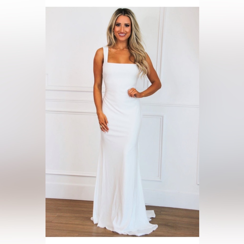 Formal white long dress from boutique
